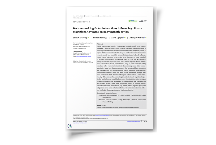 Decision-making factor interactions influencing climate migration: A systems-based systematic review