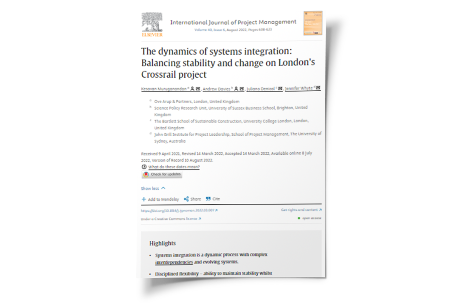 The dynamics of systems integration: Balancing stability and change on London’s Crossrail project