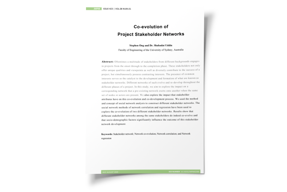 Co-evolution of Project Stakeholder Networks