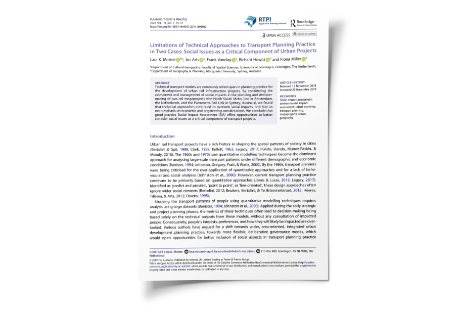 Limitations of Technical Approaches to Transport Planning Practice in Two Cases: Social Issues as a Critical Component of Urban Projects