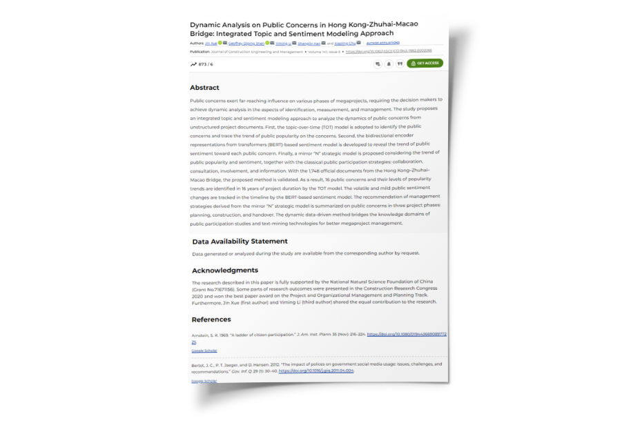 Dynamic Analysis on Public Concerns in Hong Kong-Zhuhai-Macao Bridge: Integrated Topic and Sentiment Modeling Approach