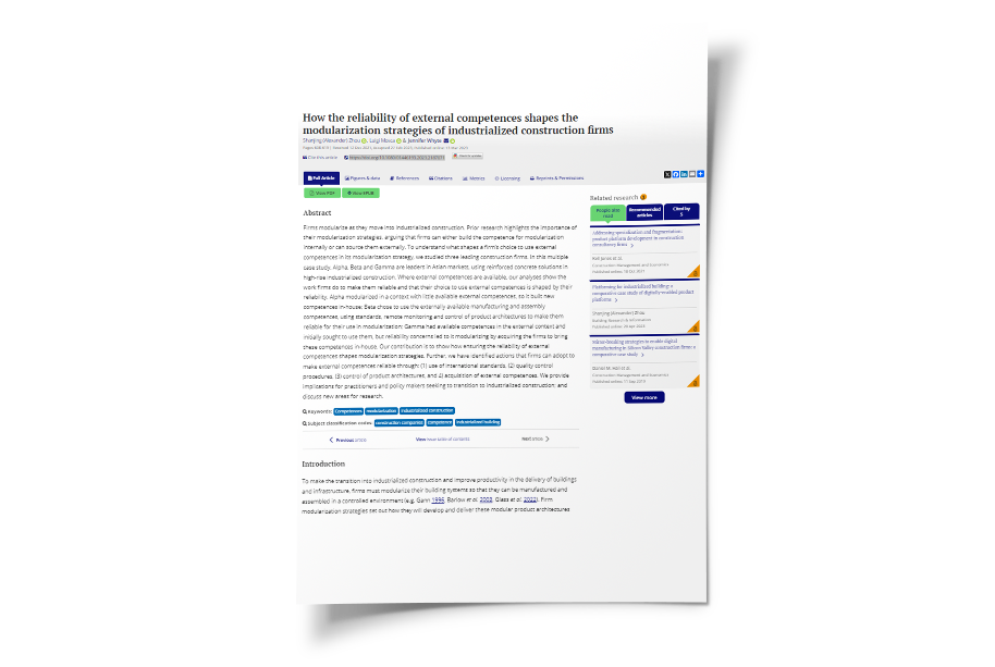 How the reliability of external competences shapes the modularization strategies of industrialized construction firms