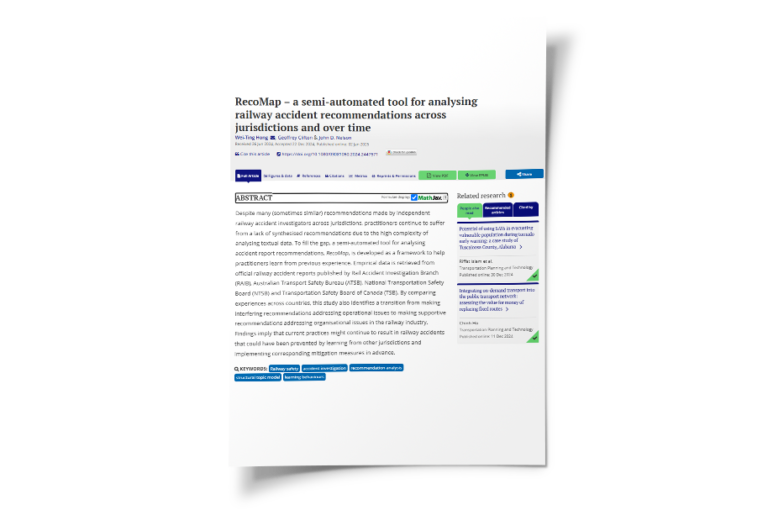 RecoMap – a semi-automated tool for analysing railway accident recommendations across jurisdictions and over time