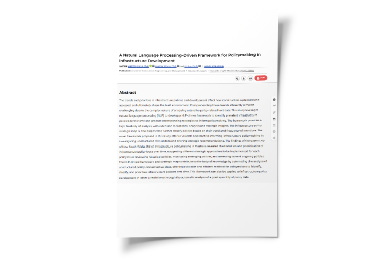 A Natural Language Processing–Driven Framework for Policymaking in Infrastructure Development